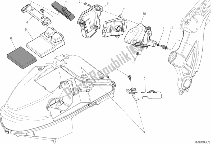 All parts for the Engine Control Unit of the Ducati Diavel White Stripe Thailand 1200 2014